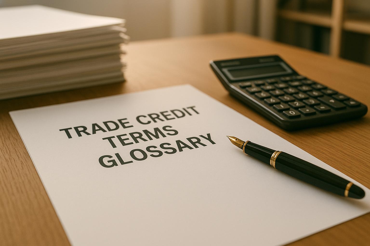 Trade Credit Terms Glossary